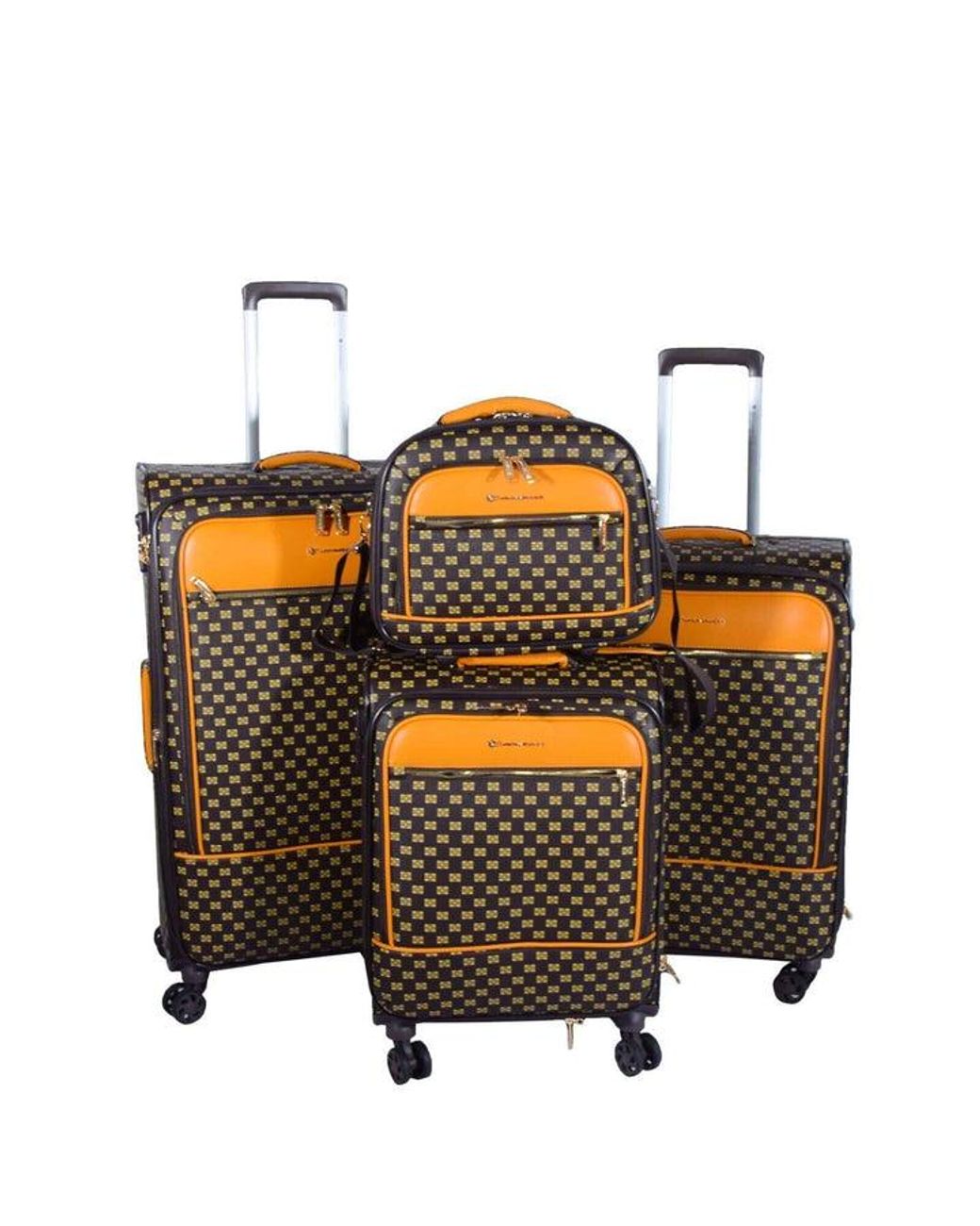 Infinity Leather Expandable Travel Luggage Strong Soft Shell Suitcases in Orange Lyst UK