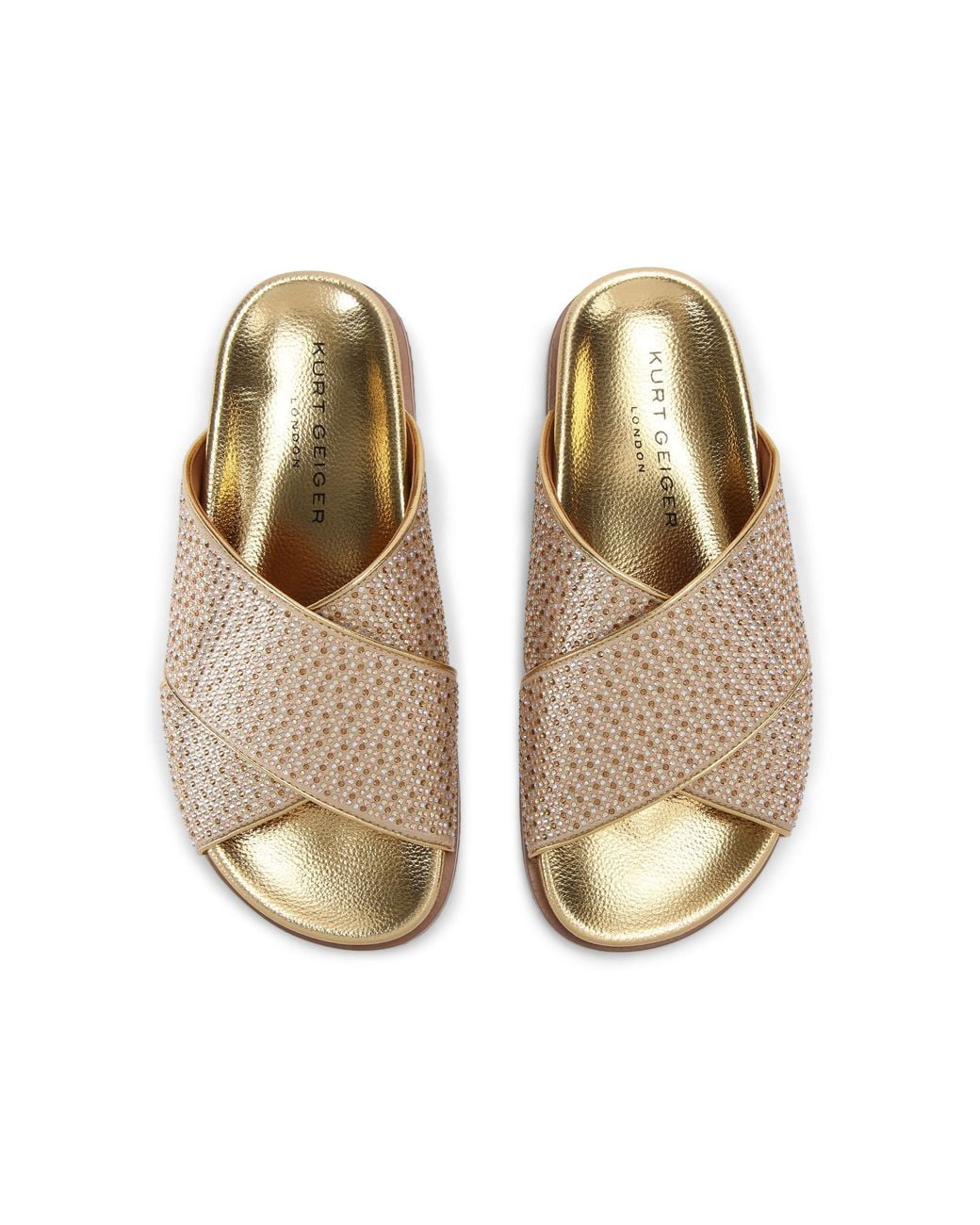 Kurt Geiger Brown Fabric Footbed Sandal Sandals