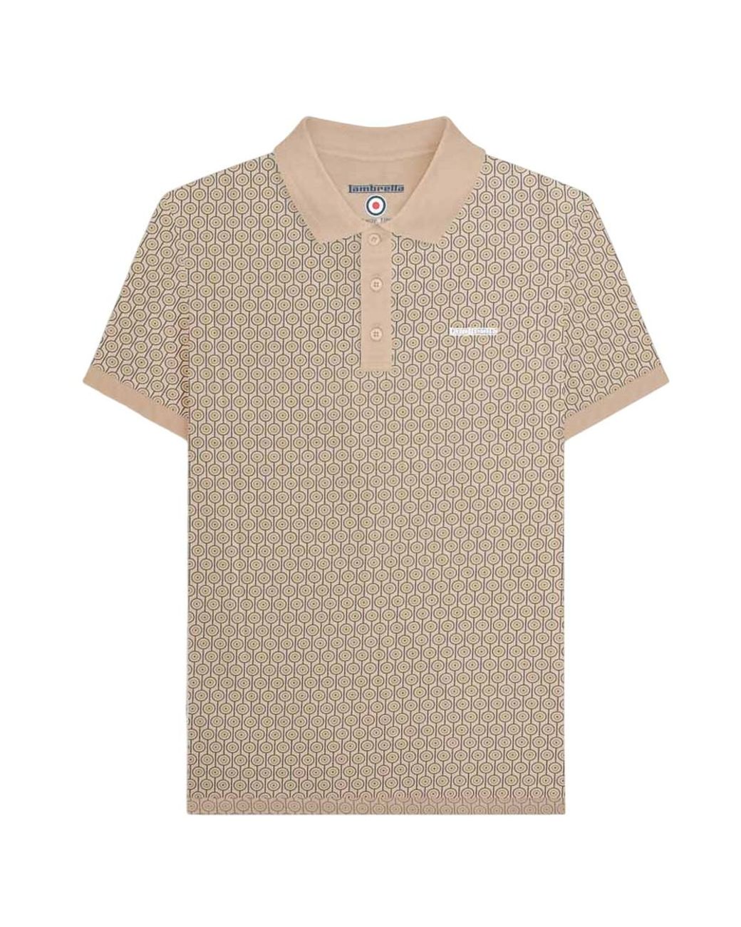 Lambretta Natural Aw24 Geometric Polo Shirt Cotton for men