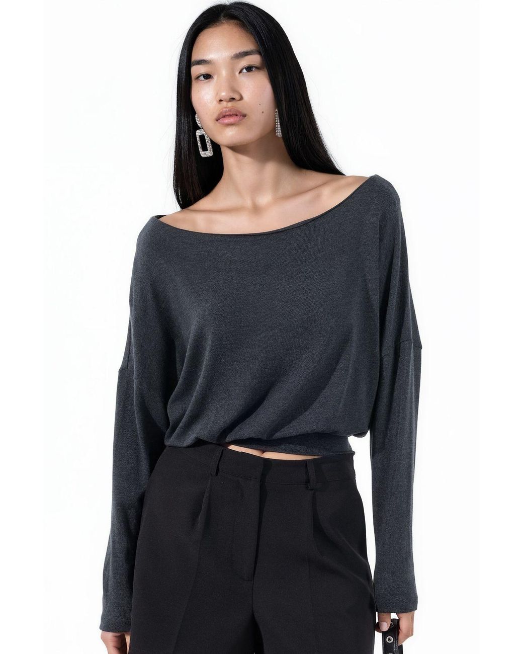 Busem Black Acrylic-Blend Blouse