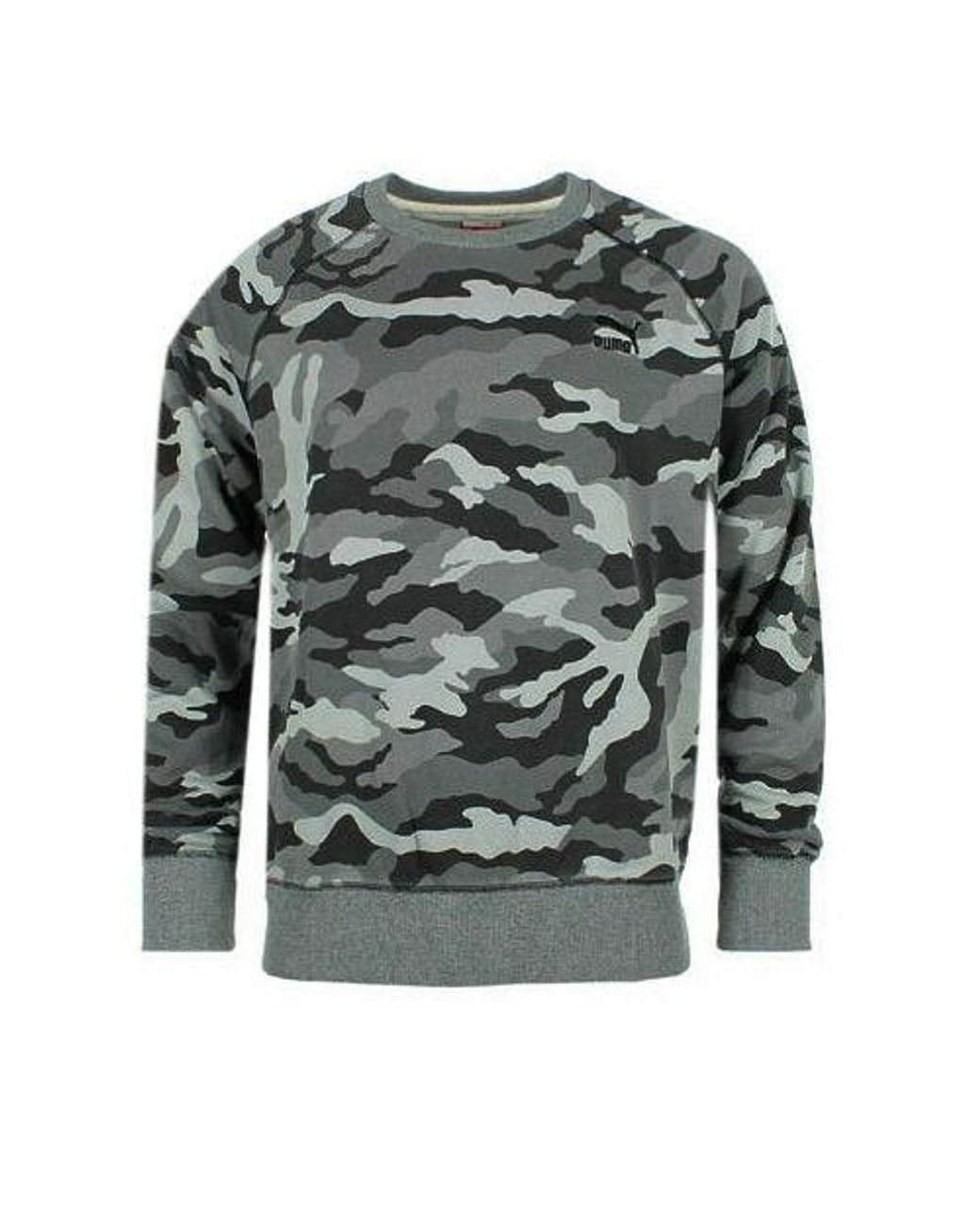 PUMA Varsity Camo Cotton Pullover Sweater 567493 01 in Grey for Men Lyst UK