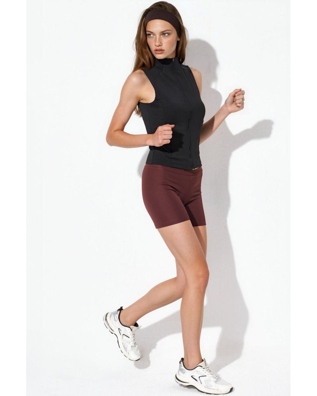 Hiccup Black Fitted Turtleneck Sleeveless Active Top