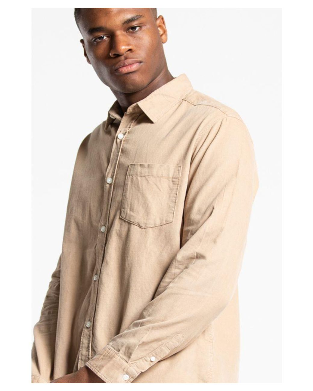 Tokyo Laundry Natural Cotton Long Sleeve Corduroy Shirt for men