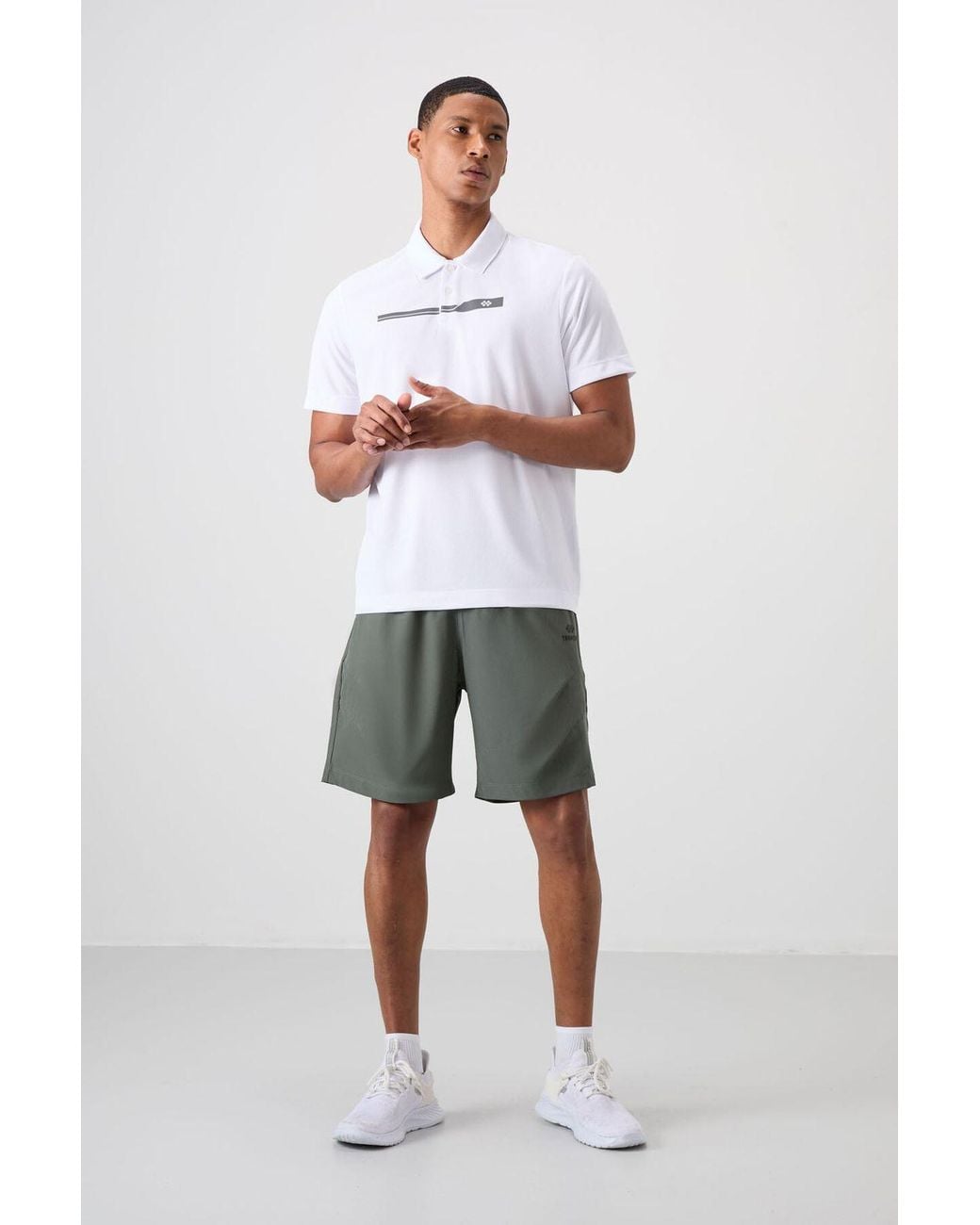 TOMMY LIFE White Polo Collar Button T-Shirt for men