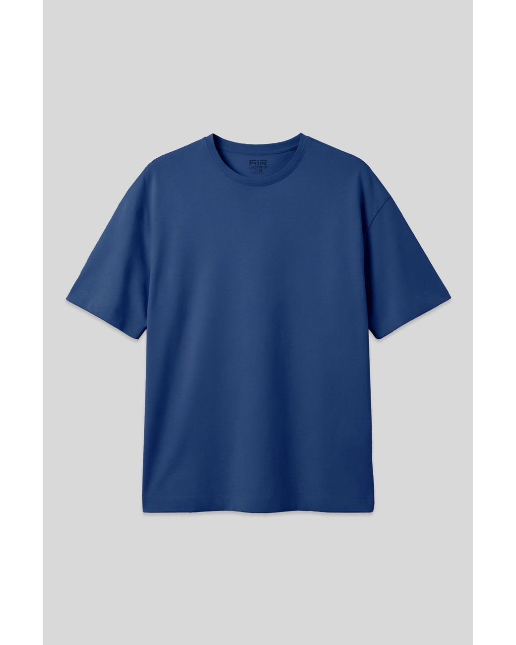 TOMMY LIFE Blue Oversized Cotton Blend Crew Neck T-Shirt for men