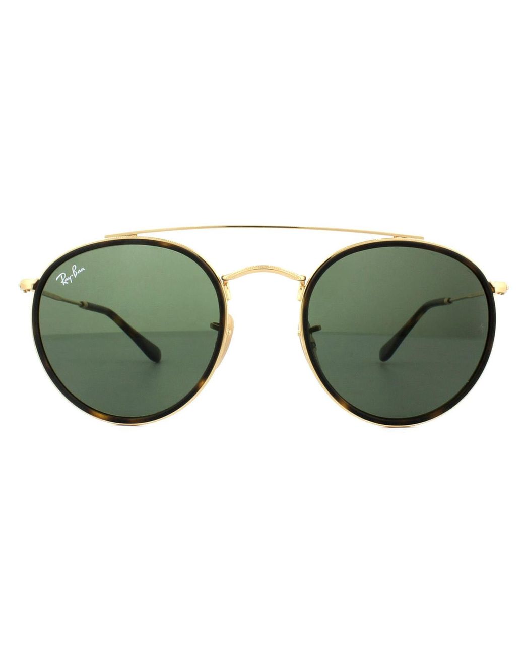 Ray-Ban Green Sunglasses Round Double Bridge 3647N 001 Metal