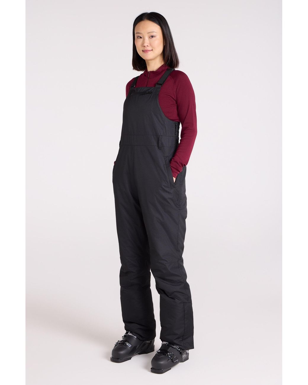 Mountain Warehouse Red 'Moon' Bib Front Ski Pants Water Resistant Winter Snowboard Trouser