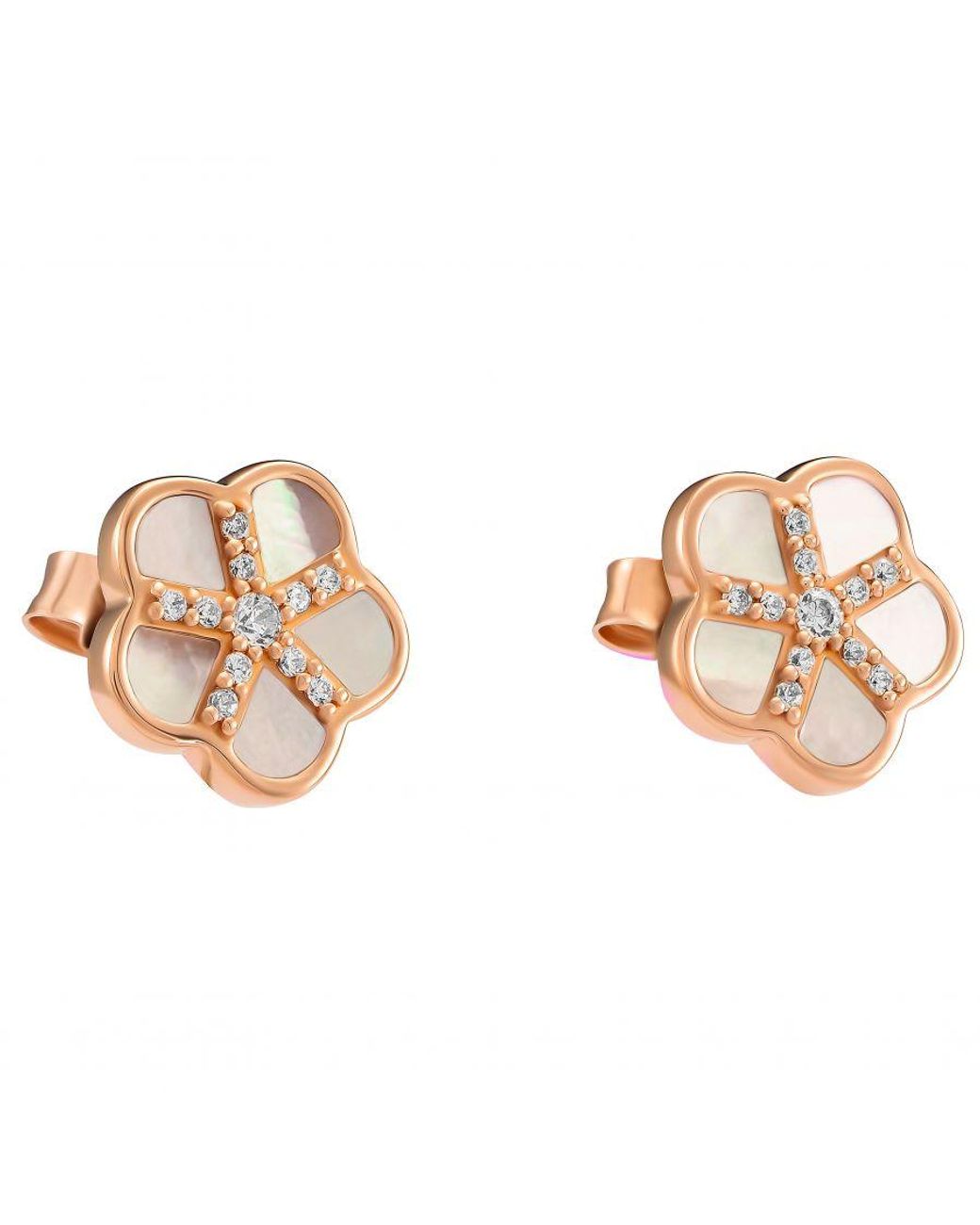 Orphelia Metallic 'Daisy' 925 Sterling Stud Earrings