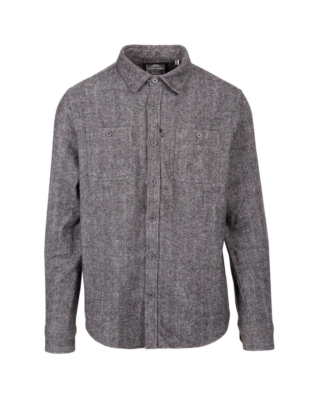 Trespass Gray Collared Neck Long Sleeve Shirt for men