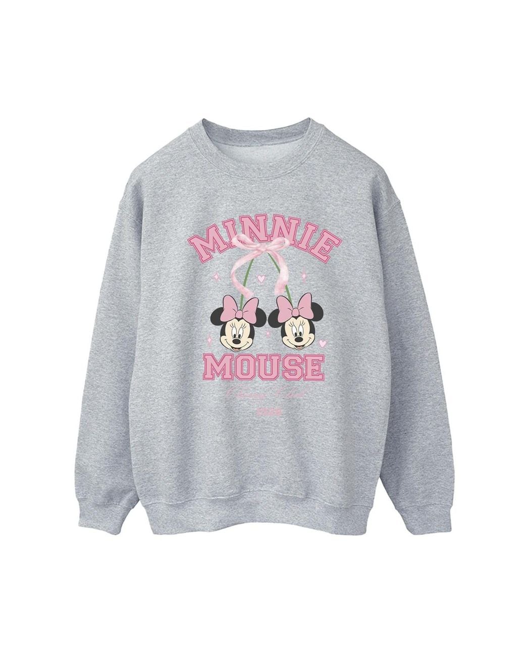 Disney Gray Ladies Cherry Club Minnie Mouse Sweatshirt (Sport)