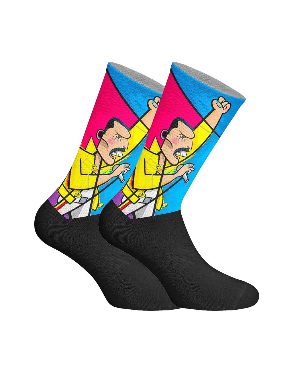 Jenes Socks Blue Elastic Printed Long