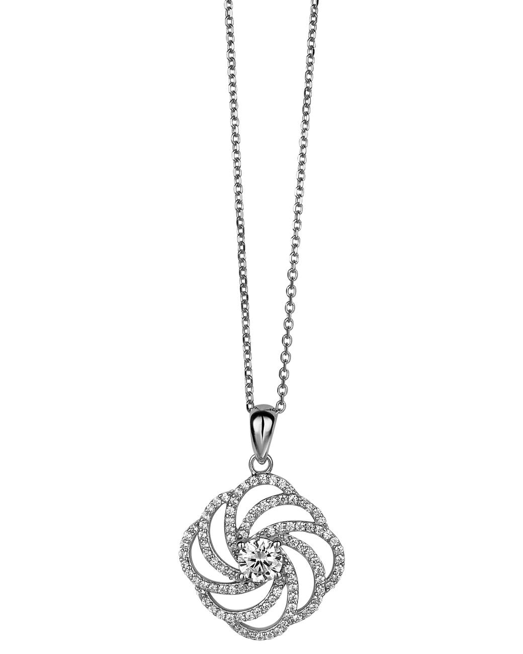 Orphelia Black 925 Sterling Chain With Pendant
