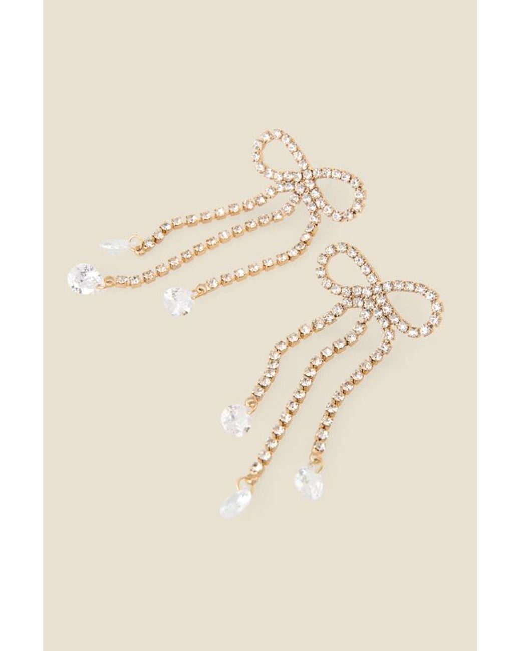 Sosandar Brown Bow Diamante Detail Earring