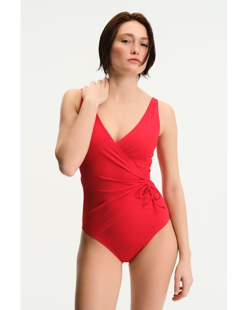 Penti Red Twist Detail Shapewear Swimsuit