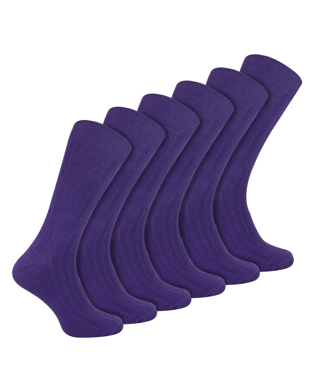 Sock Snob Purple Plain Coloured Cotton Rich Ribbed Dress Socks for men