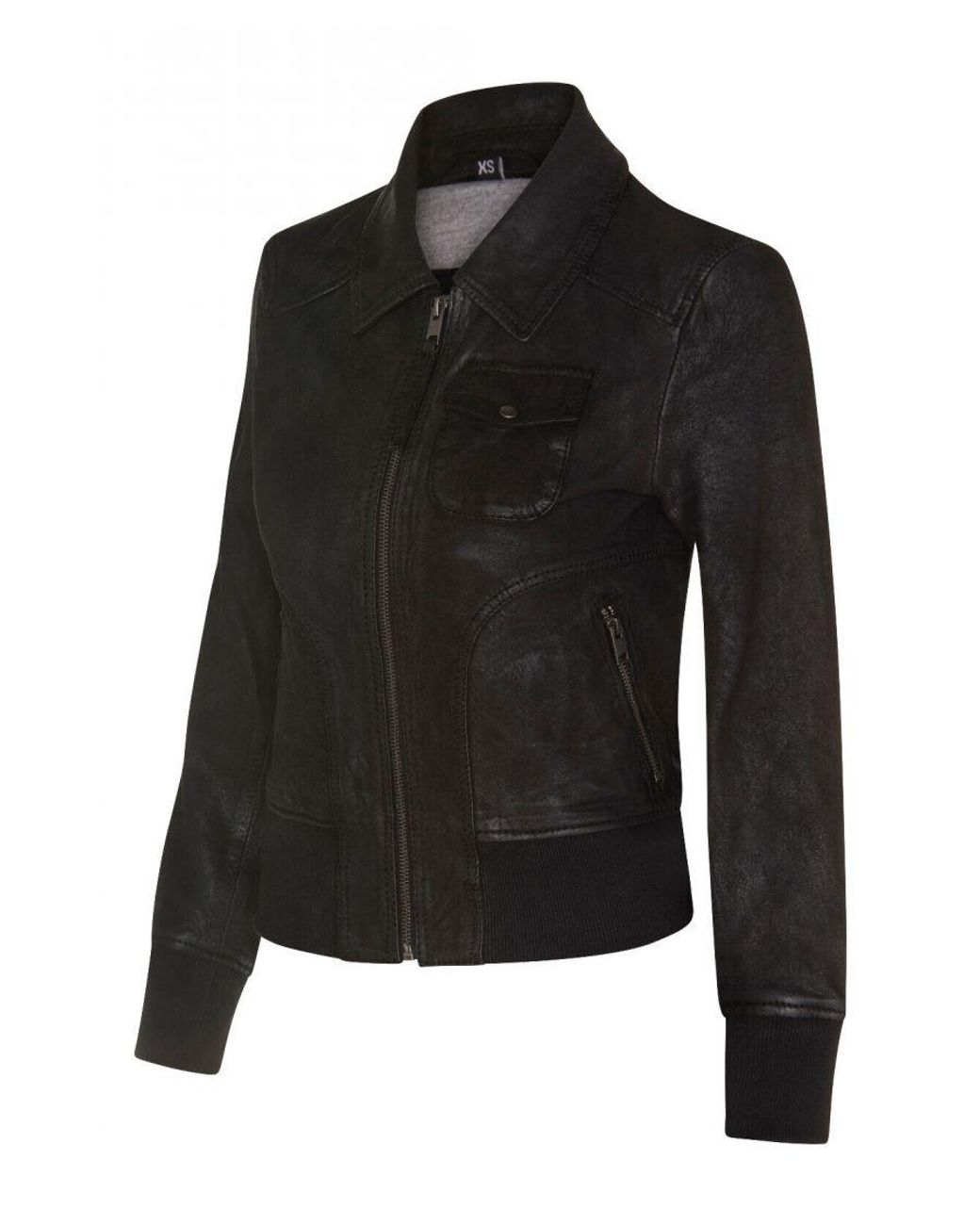 Infinity Leather Black Ma-1 Varsity Bomber Jacket-Modbury