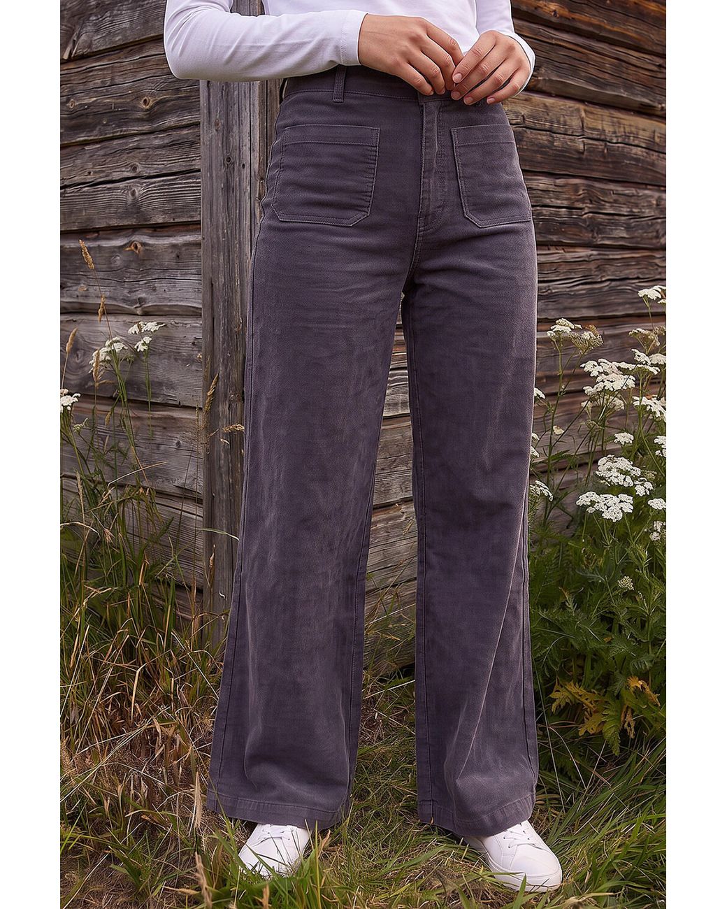 Roman Gray Petite Corduroy Pocket Jean