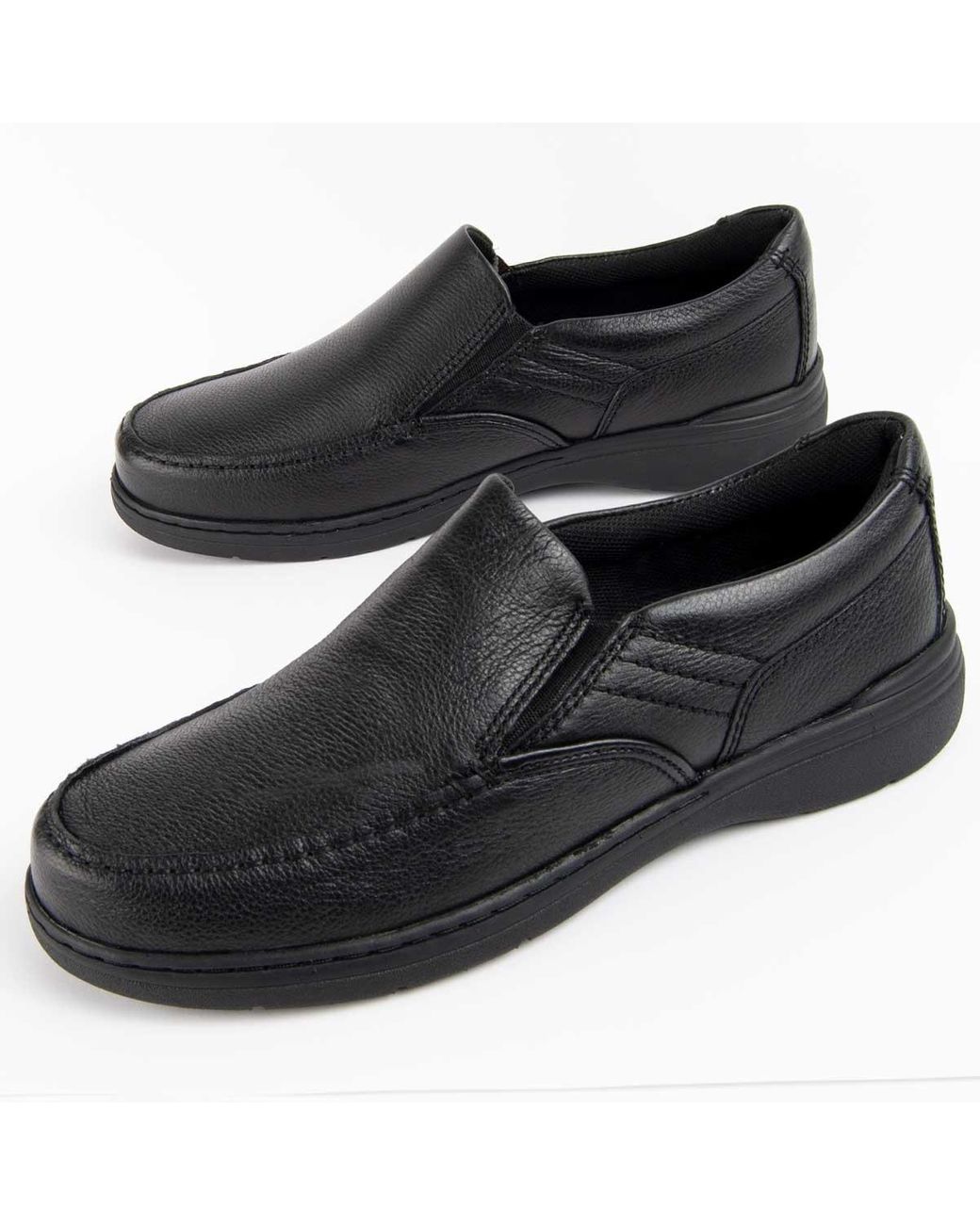 Purapiel Black Moccasin Confore12 Leather for men