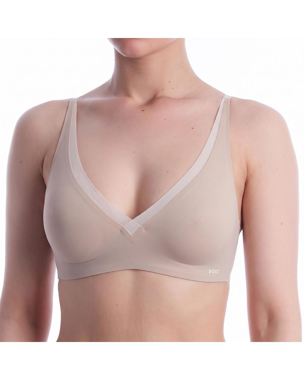 Boss Gray Two-Tone Bra With Adjustable Straps 50556262