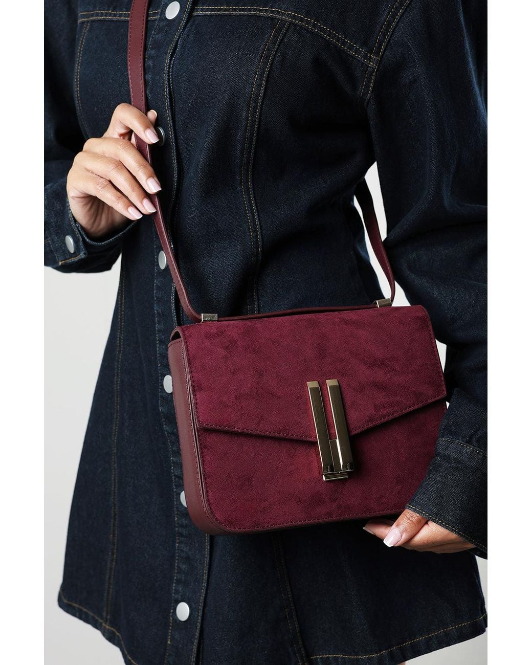 Where's That From Blue Gelora Cross Body Bag With Clasp Detail