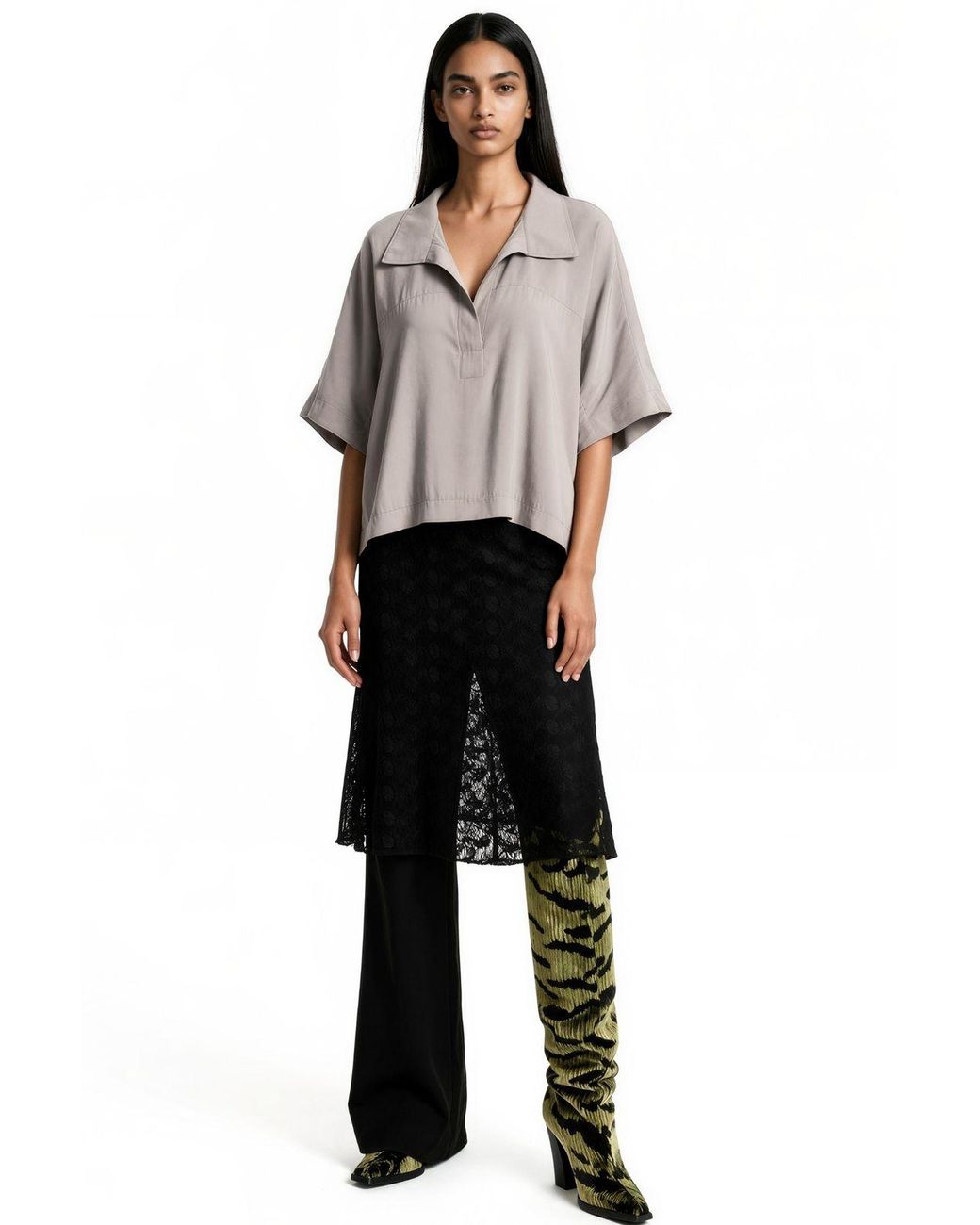 Busem Gray Modal Blend Blouse