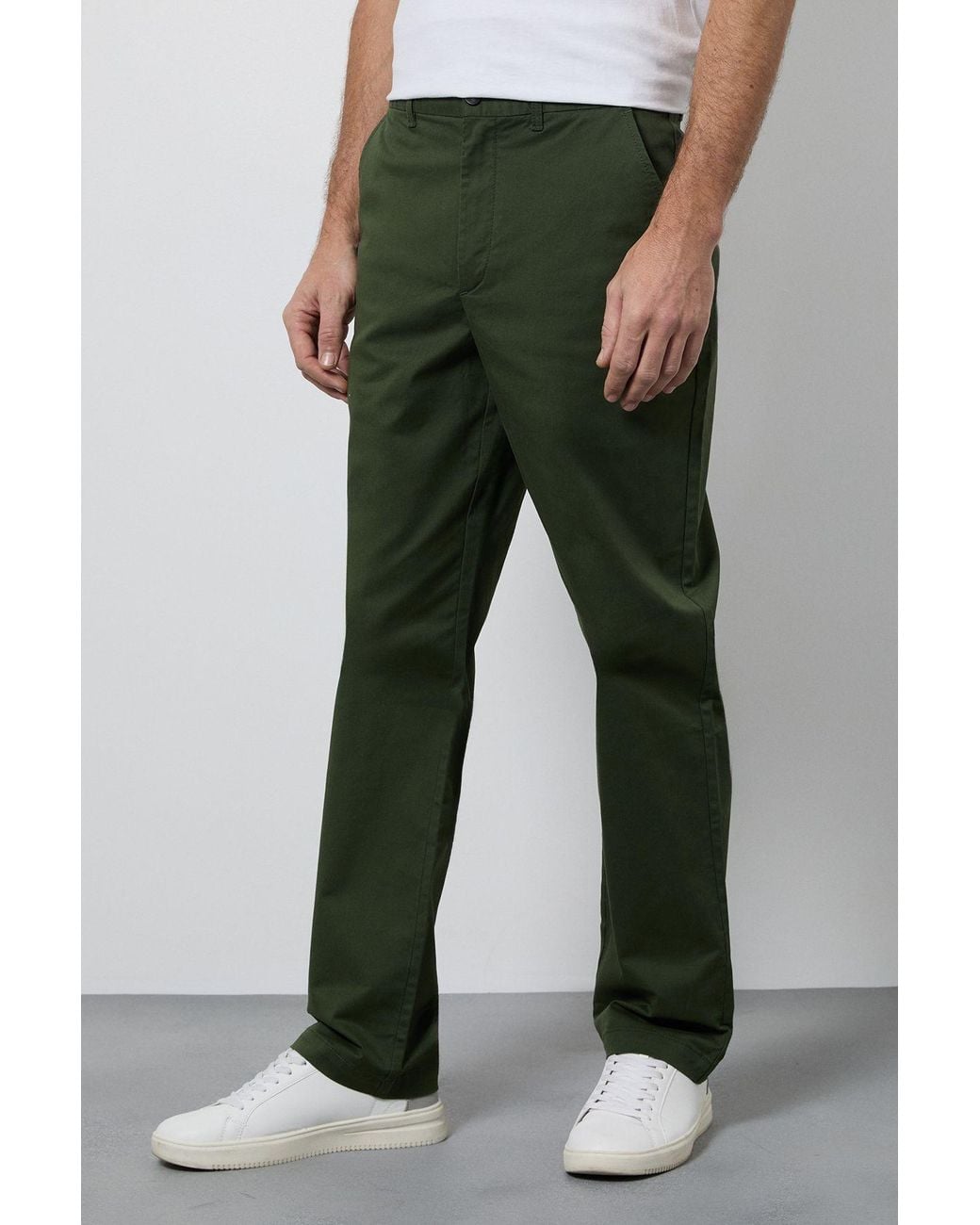MAINE Green Premium Chino Trousers Cotton for men