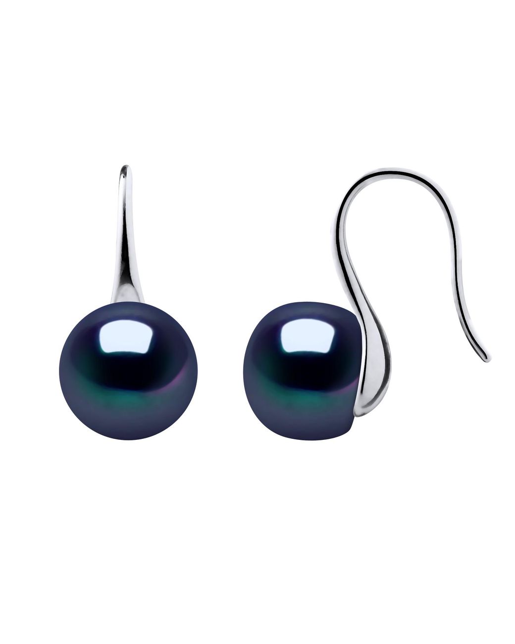 Diadema Blue Earrings Hooks Freshwater Pearls 9-10 Mm Buttons 925