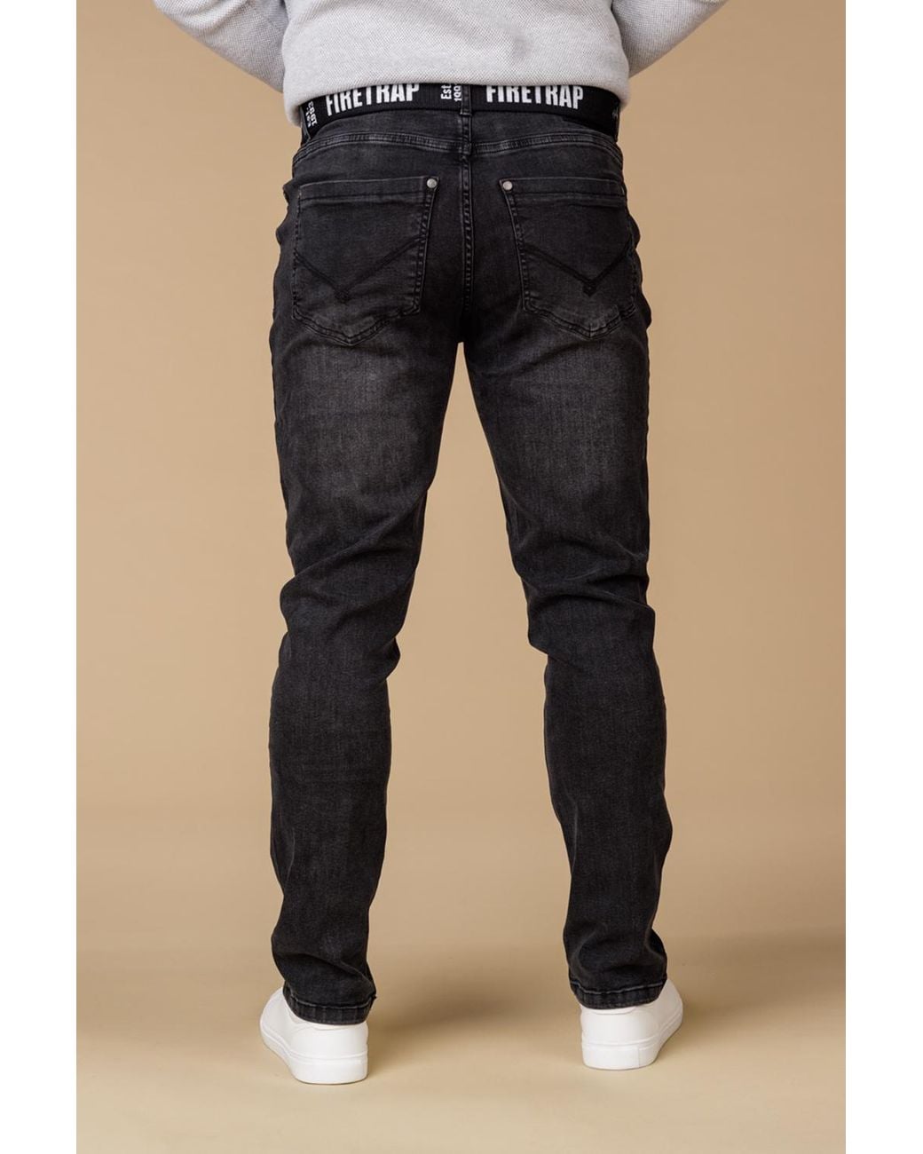 Firetrap Blue Slim Fit Jeans With Branded Cotton Belt And Contrast Stitching for men