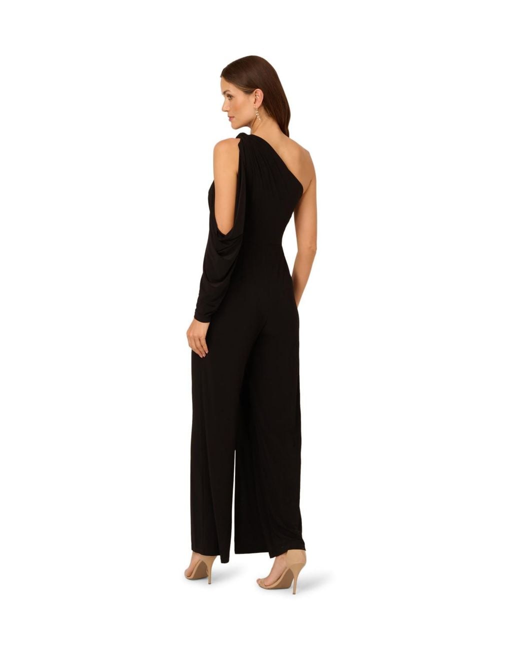 Adrianna Papell Black Cold Shoulder Jumpsuit
