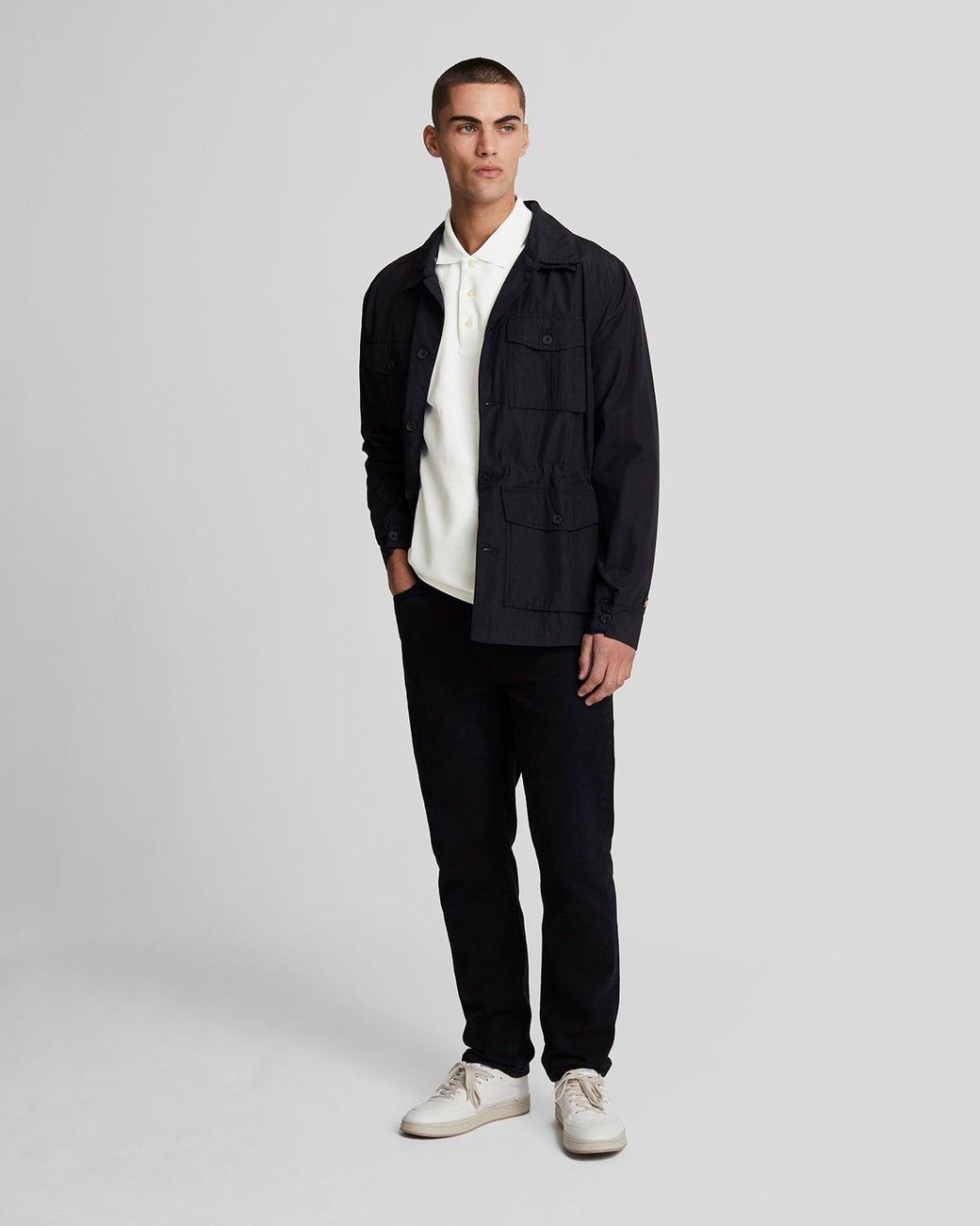 Lyle & Scott Flatback Pique Poloshirt in het White voor heren