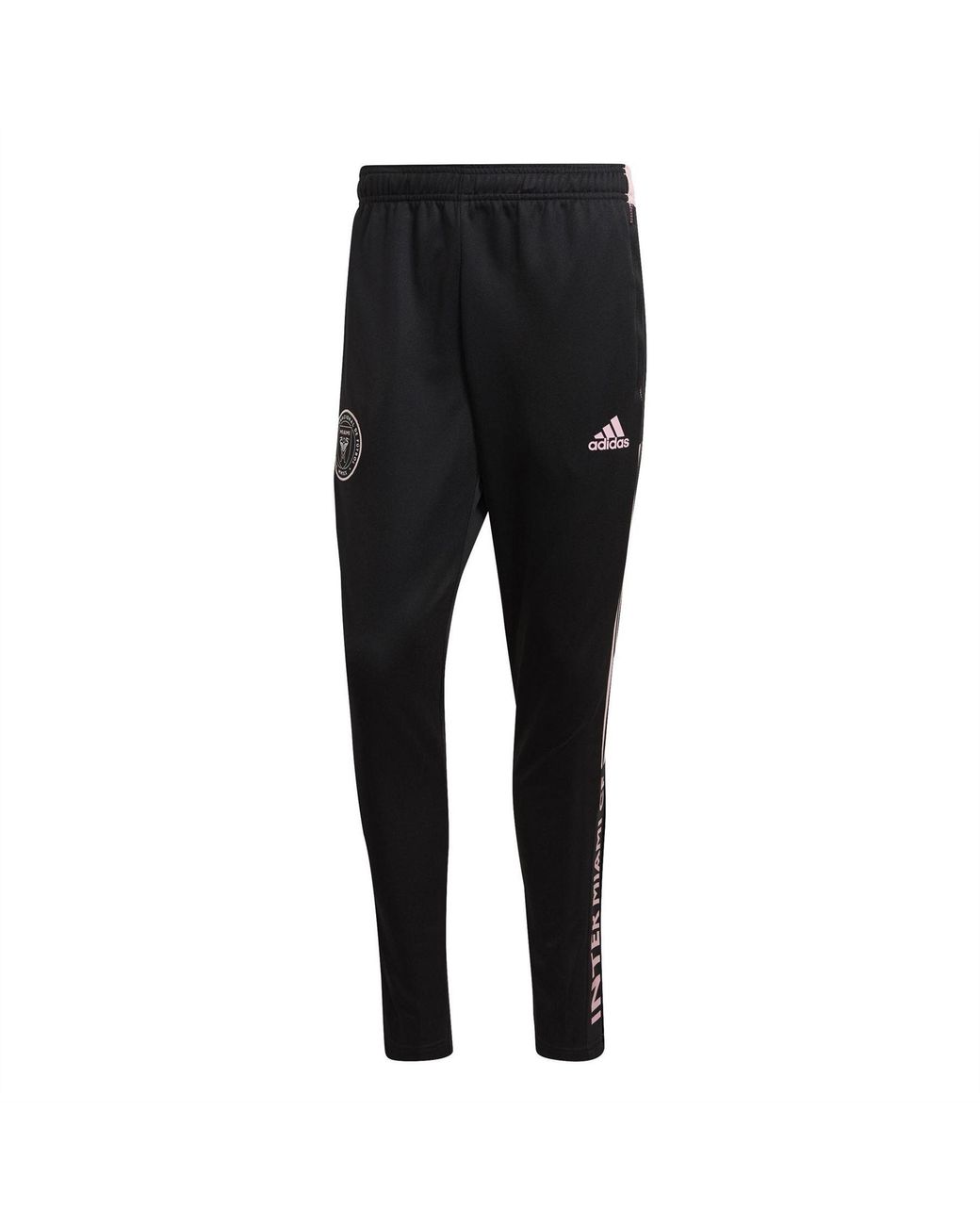 Adidas Black Inter Miami Cf Solid Patterned Tapered Track Pants for men