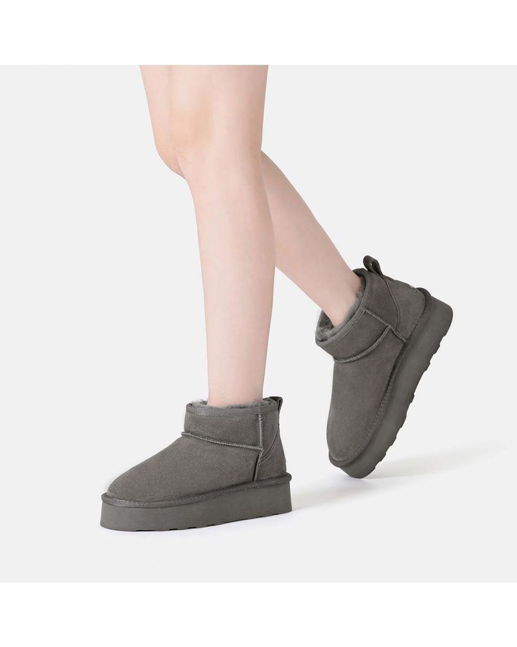 EVER AU Gray Heron Ultra Mini Platform Boots