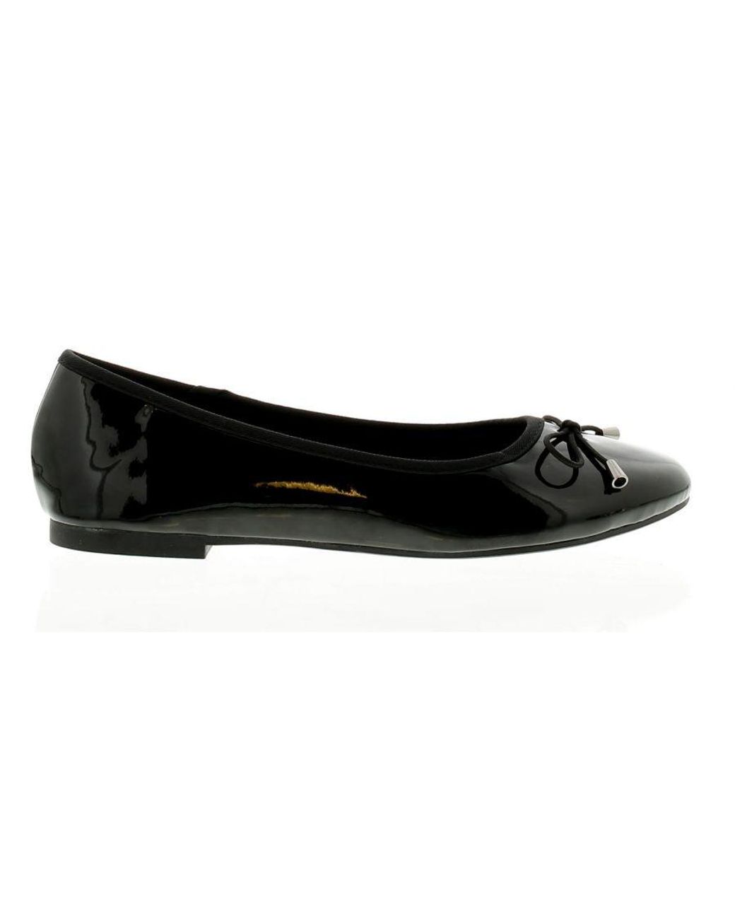Platino Black Flat Shoes Brittany 2 Slip On Pu