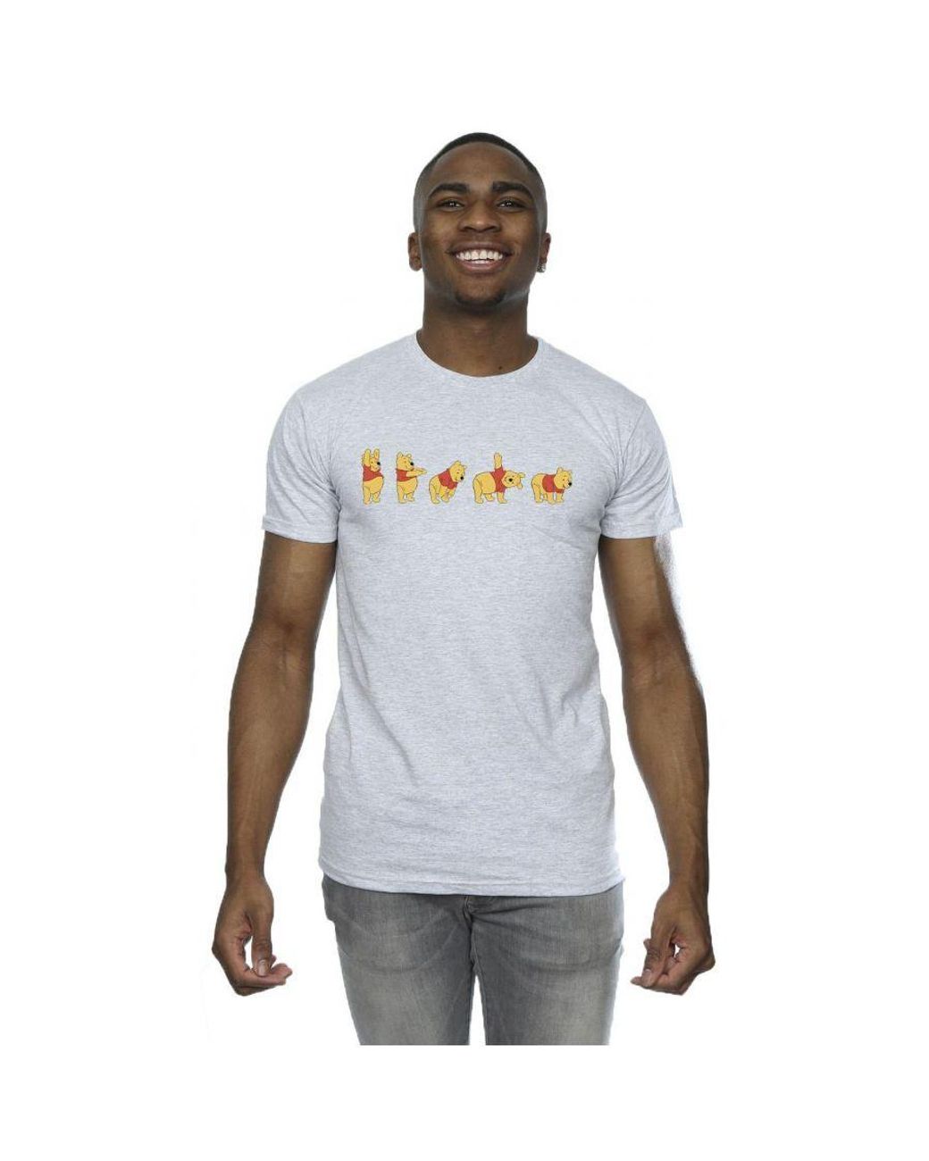 Disney Blue Winnie The Pooh Stretching T-Shirt (Sports) for men