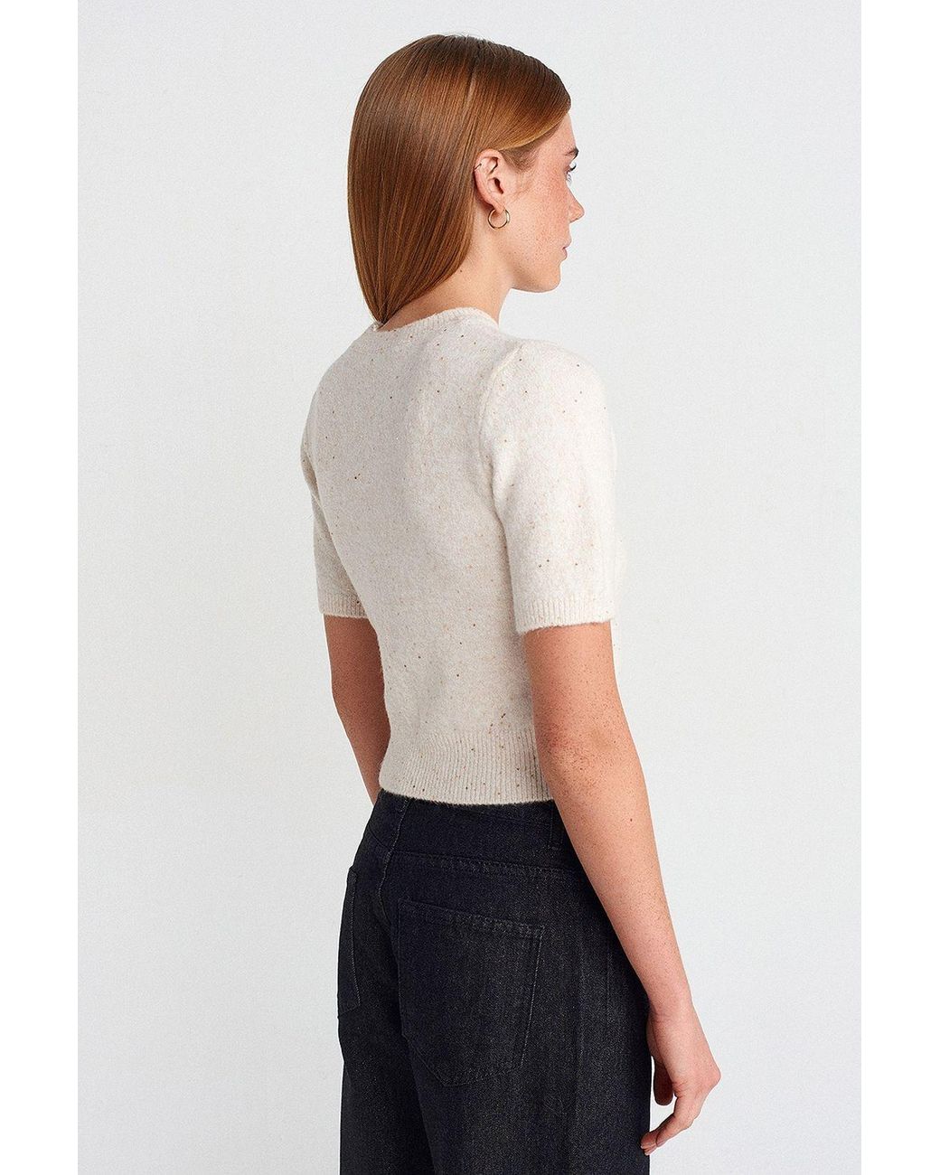 Dilvin White Wool Blend Sweater