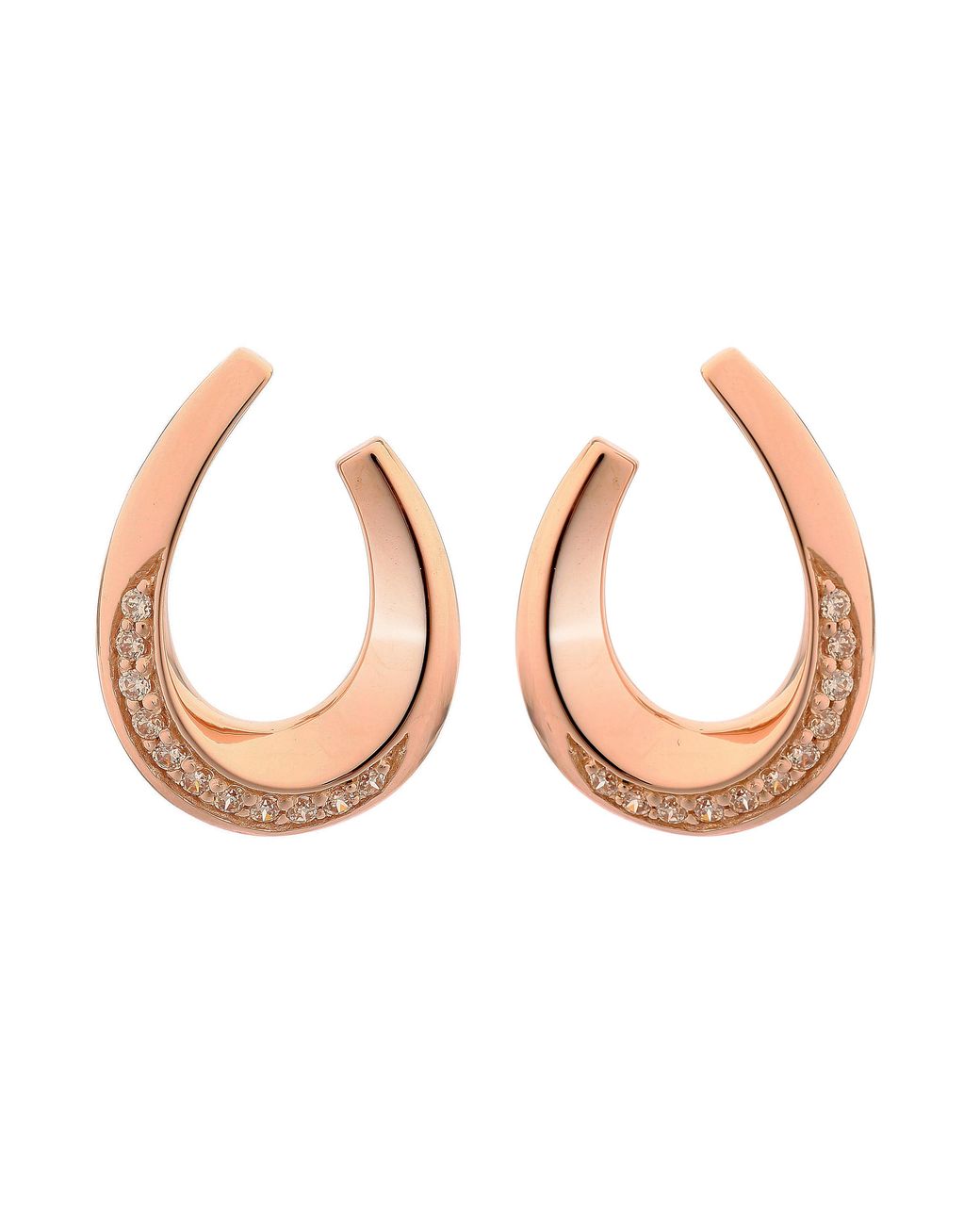 Orphelia Pink 'Krista' 925 Sterling Stud Earrings