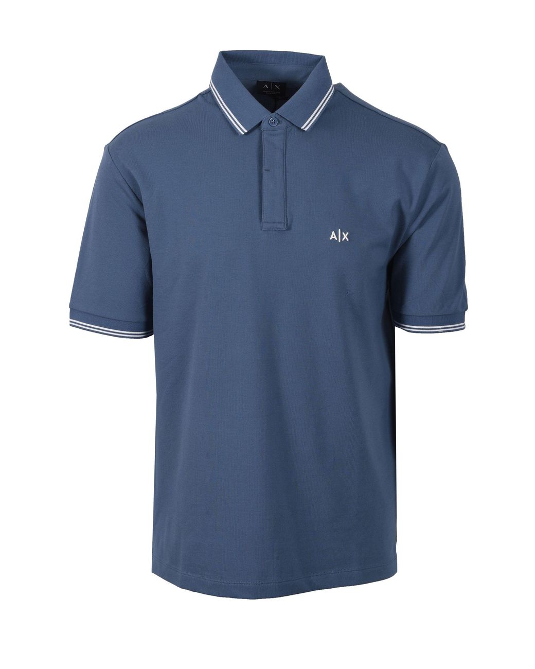 ARMANI EXCHANGE Blue Polo Shirt China Cotton for men
