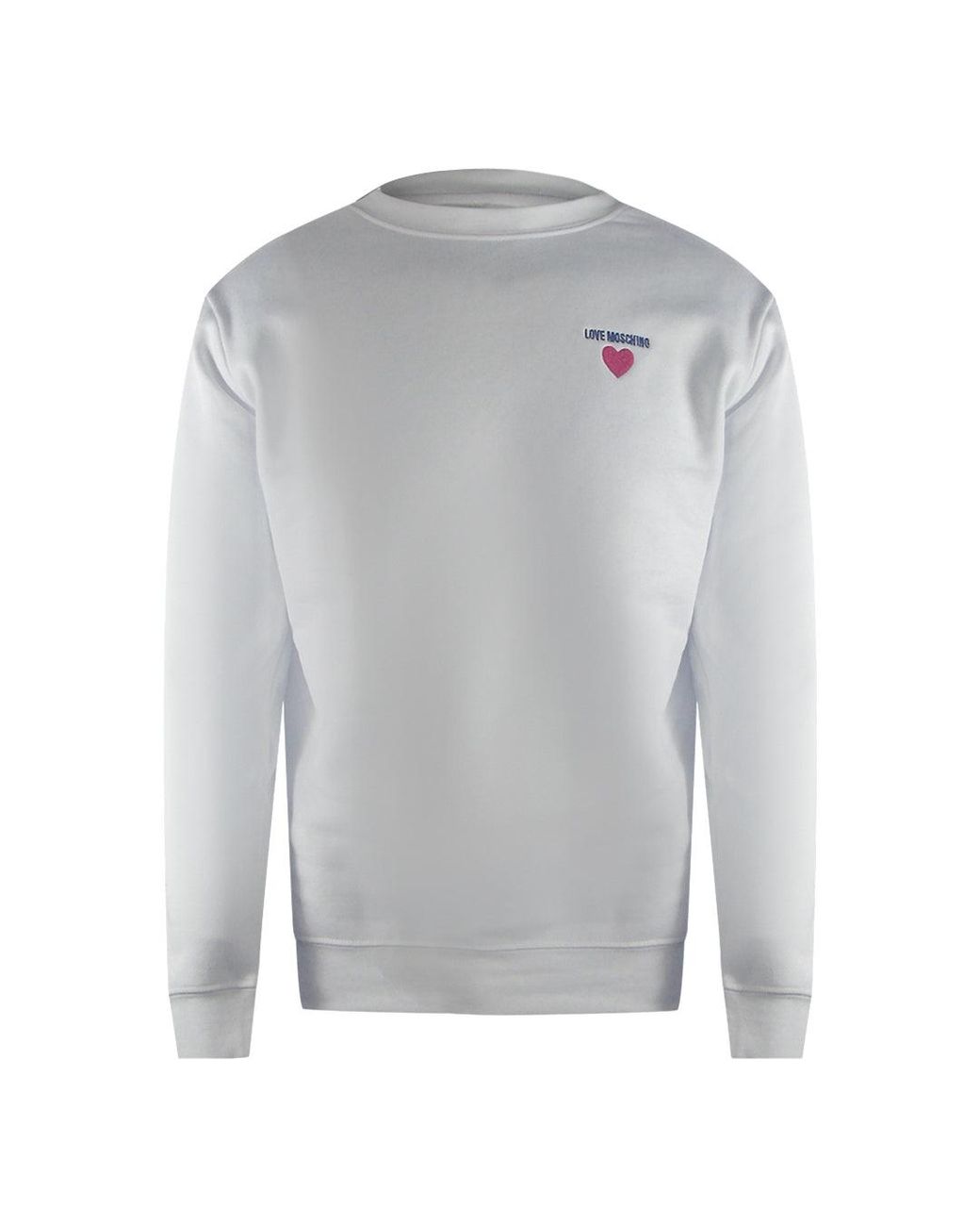 Moschino Gray Love Heart Logo Sweatshirt Cotton for men