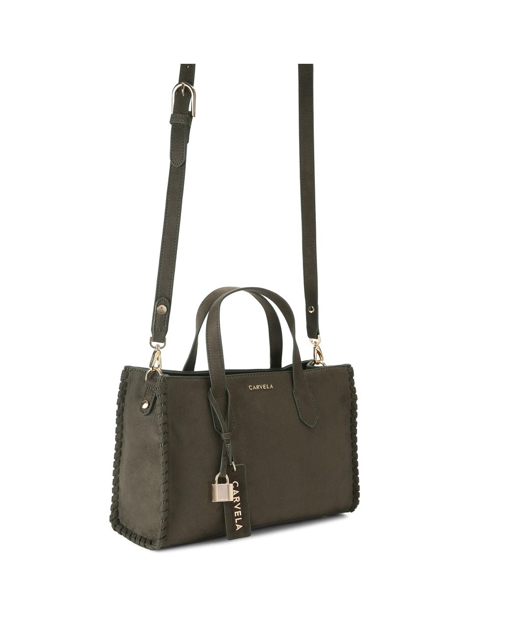 Carvela Kurt Geiger Green Suedette Juno Whipstitch Mini Bag