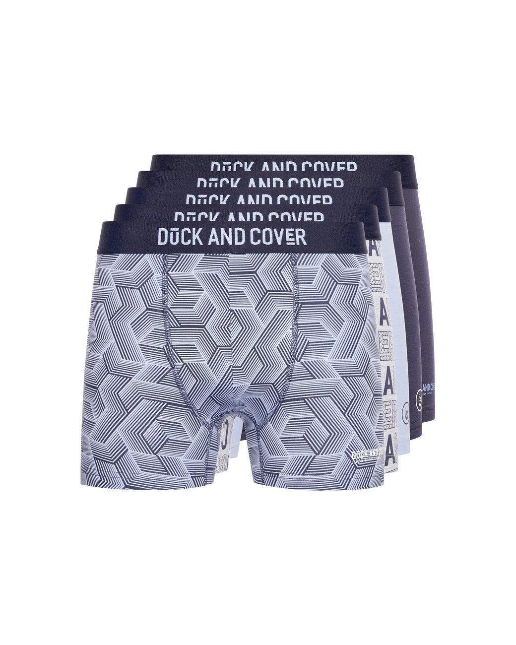 Duck and Cover Blue Quendle Boxer Shorts (Pack Of 5) (Multicoloured) for men