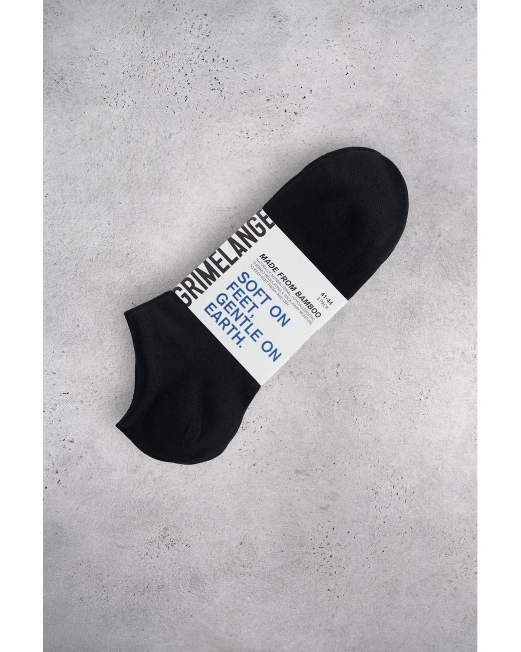 Grimelange Black 3-Pack Thin Knitted Crew Socks for men