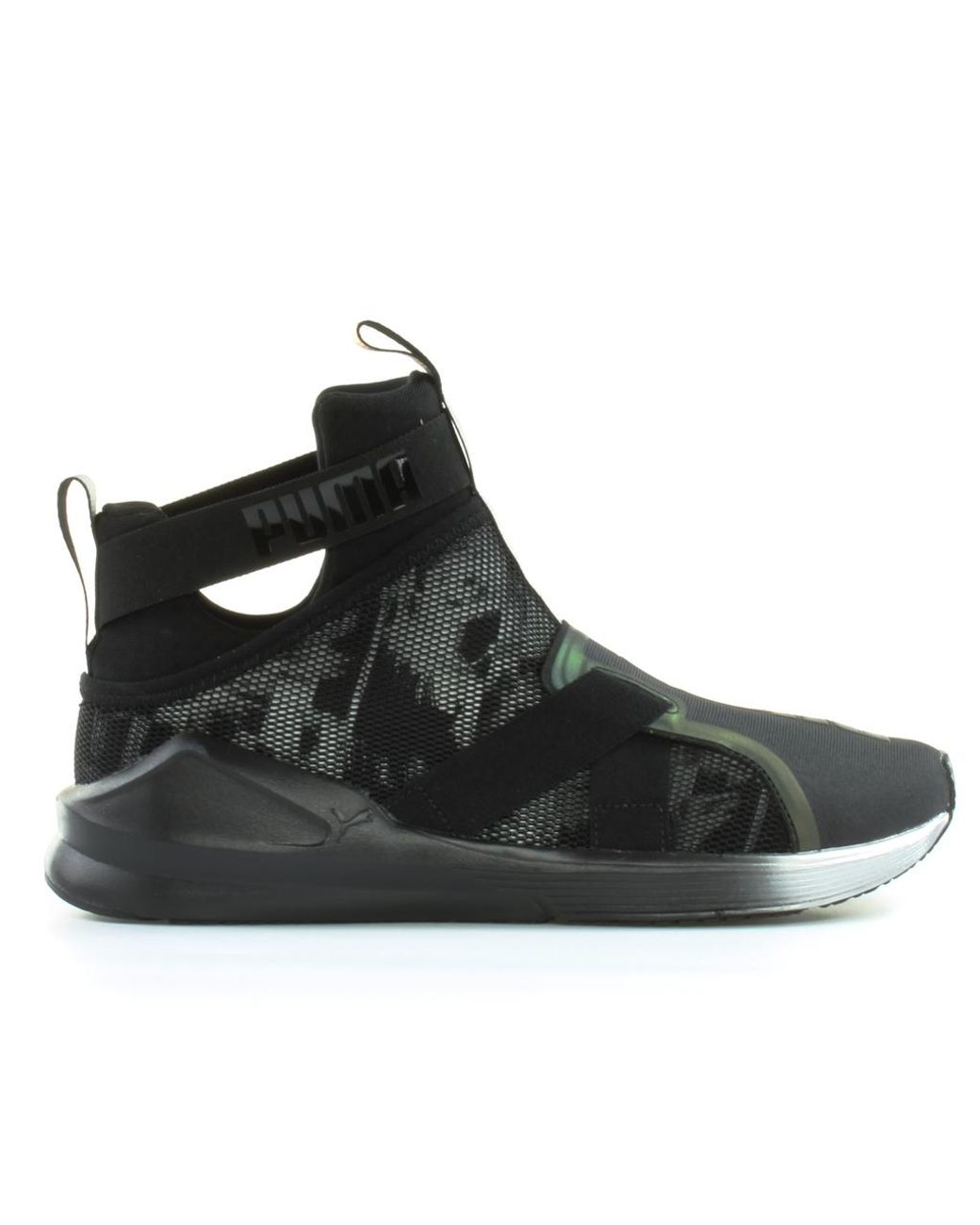 PUMA Black Fierce Strap Swan Textile Slip On Trainers 189461 01