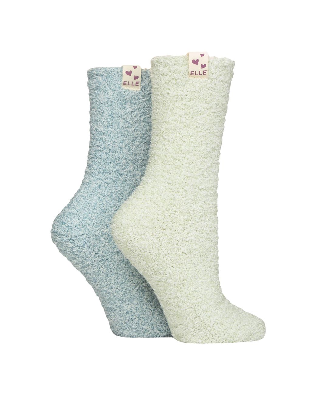 Elle Blue 2 Pack Ladies Two Tone Cosy Bed And Home Socks