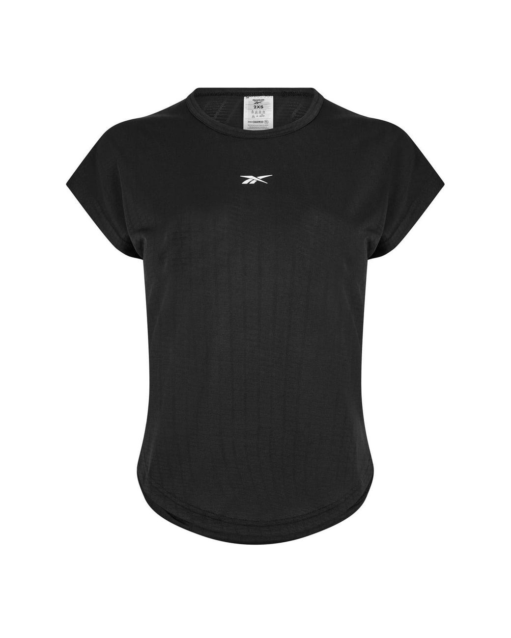 Reebok Black Perforated Regular Fit Crew Neck T-Shirt