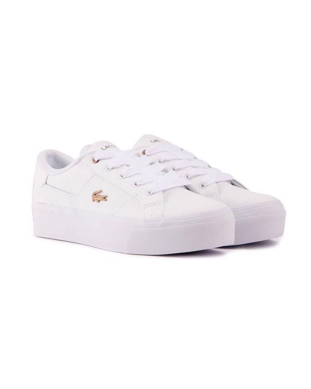 Lacoste White Ziane Platform Trainers