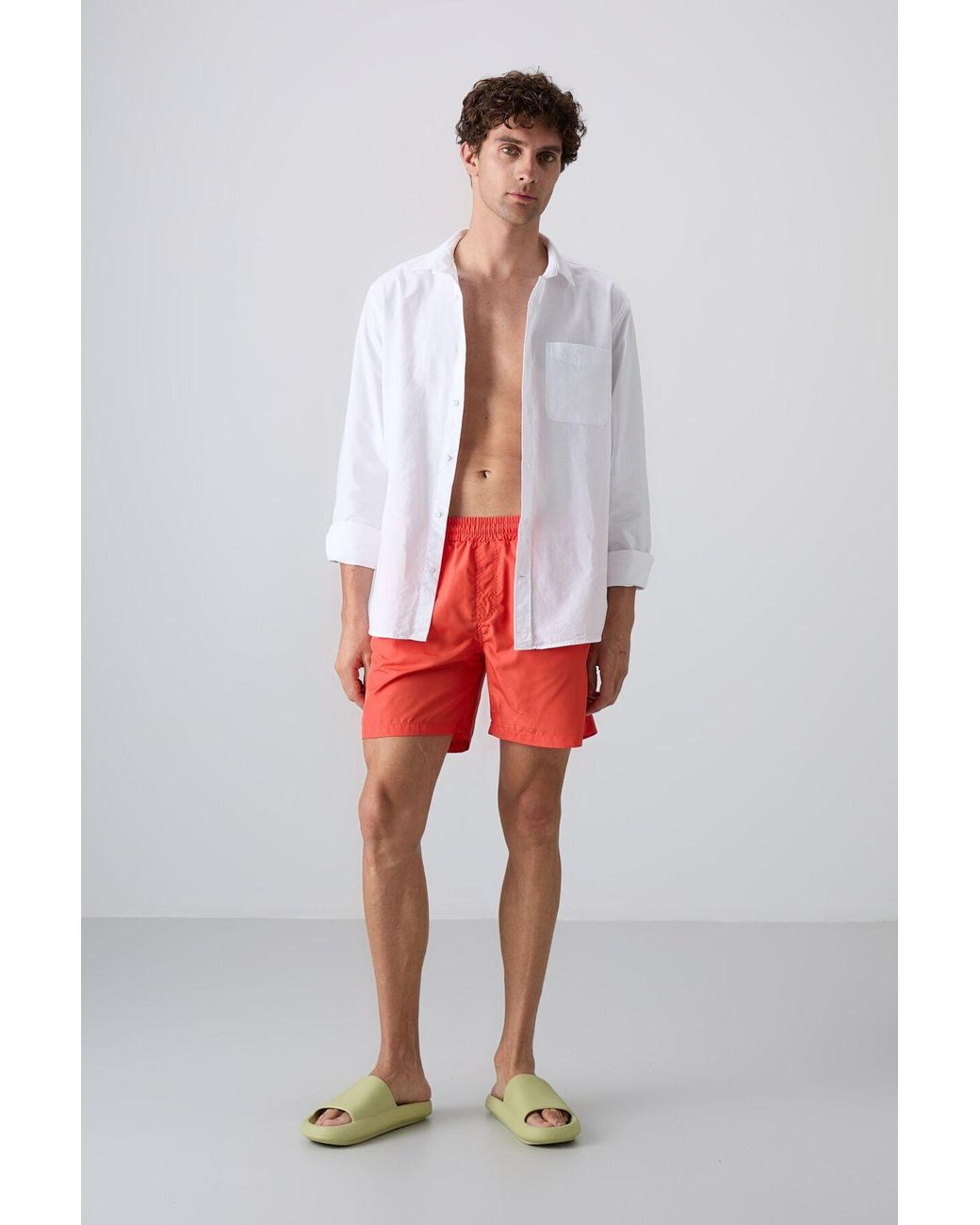 TOMMY LIFE Red Pull-On One-Piece Shorts Set for men