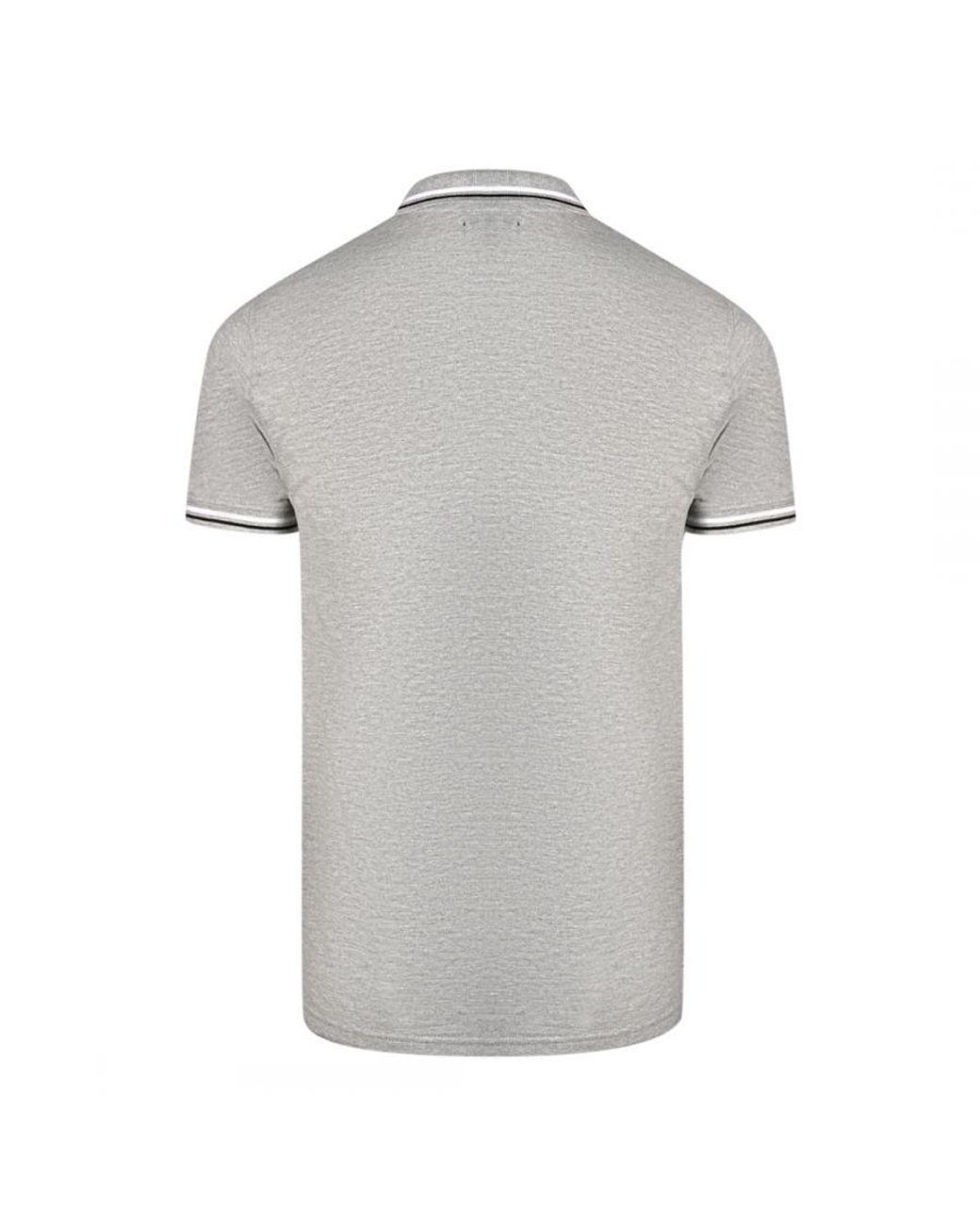 Roberto Cavalli Gray Twinned Tipped Collar Polo Shirt Cotton for men