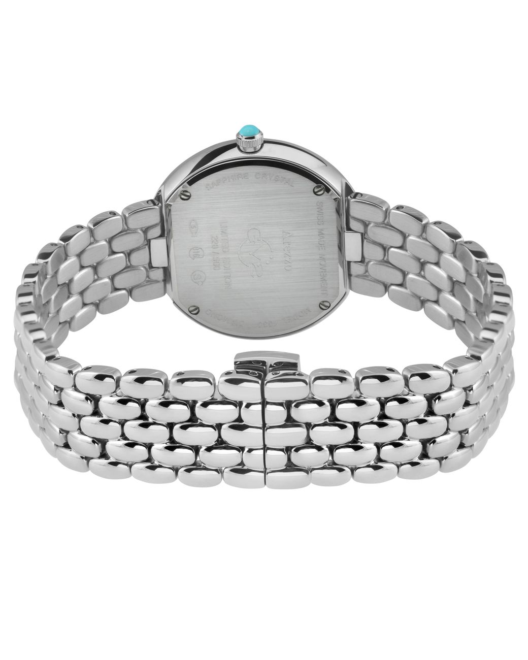 Gv2 Blue Arezzo Diamond Watch,Ss Case, Dial, 316L Staibless Steel Bracelet Watch