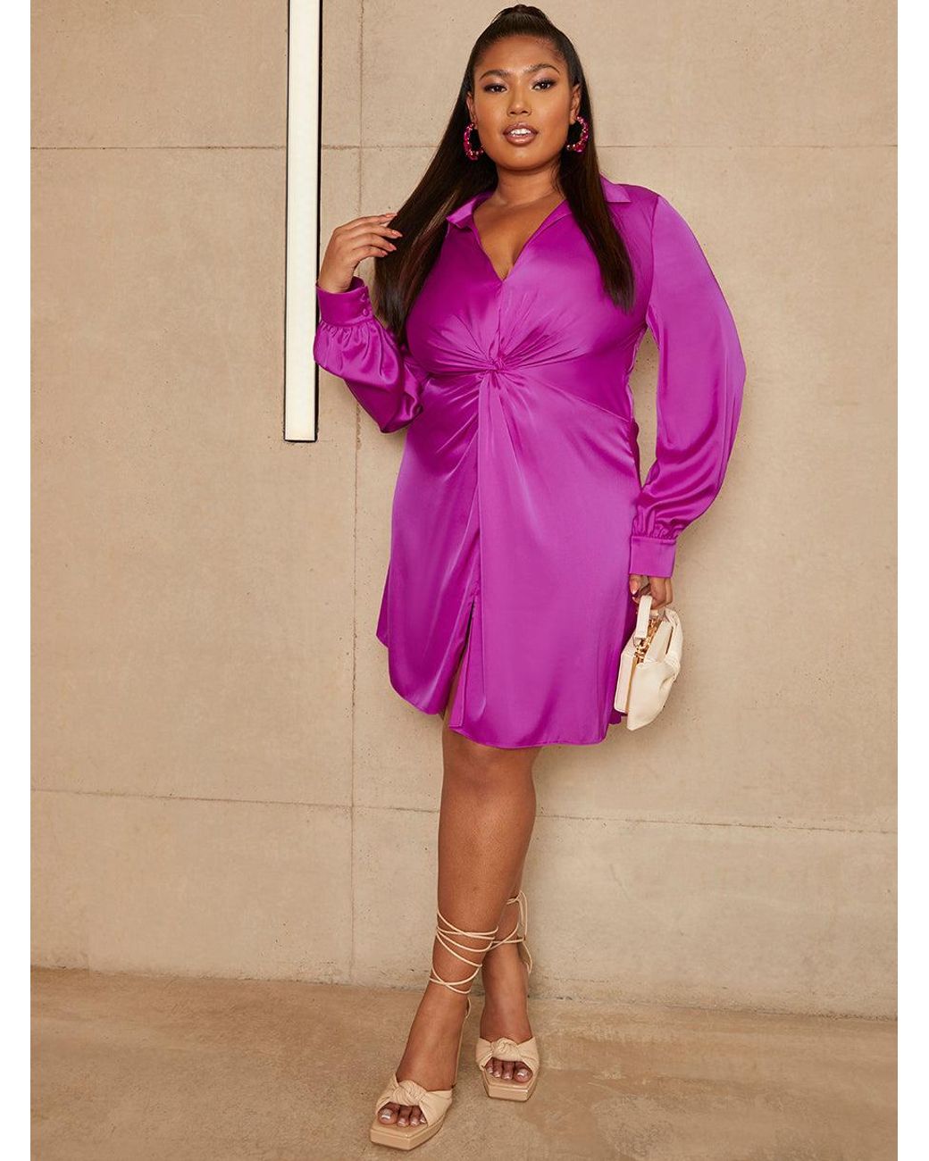 Plus size blush dress with sleeves best sale