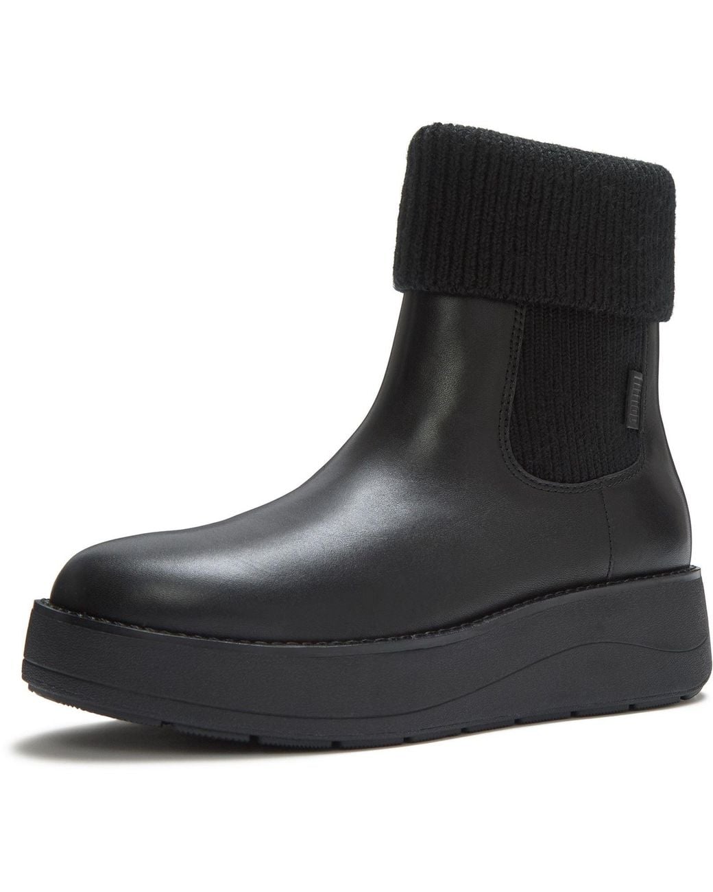 Fitflop Black Gen-Ff Roam Knit Leather Boots